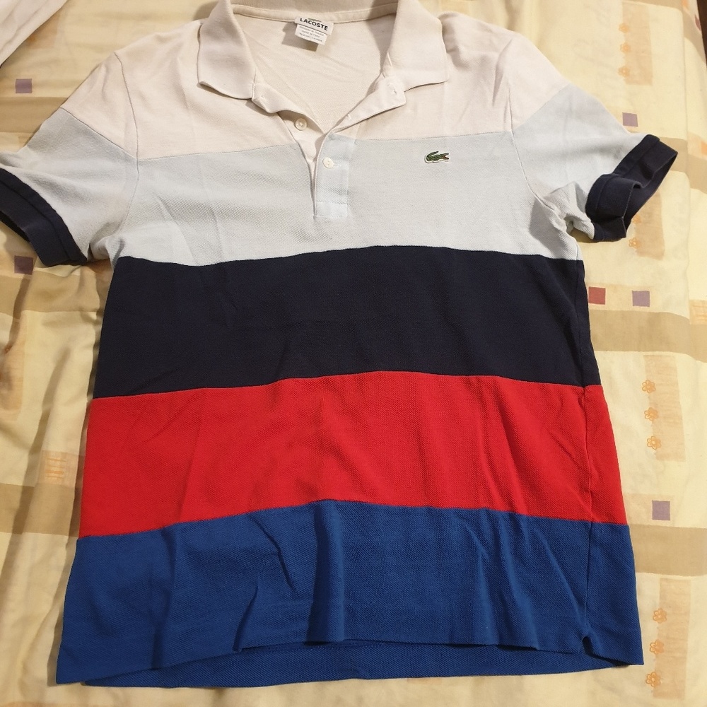 Multicolored lacoste polo shirt